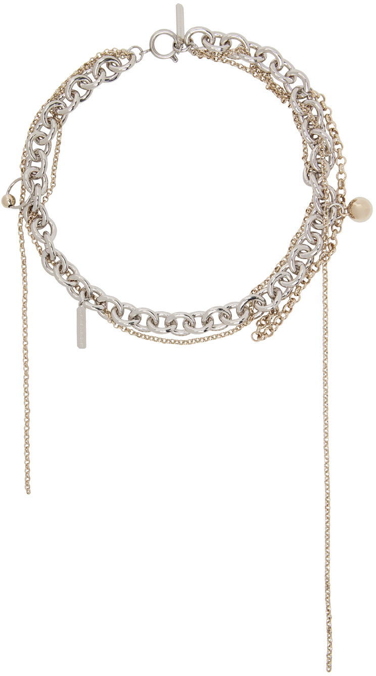 Justine Clenquet Silver & Gold Lewis Necklace Justine Clenquet