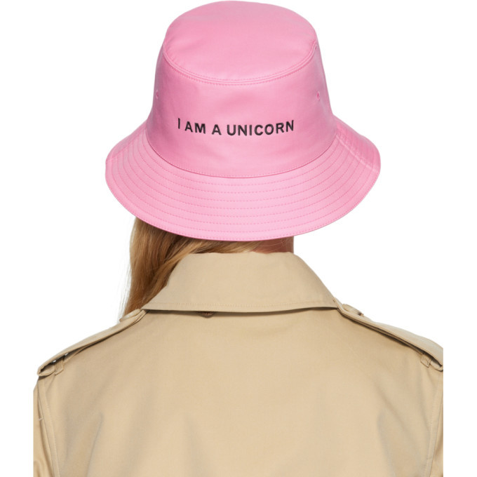 Burberry Pink Swan Applique Bucket Hat Burberry