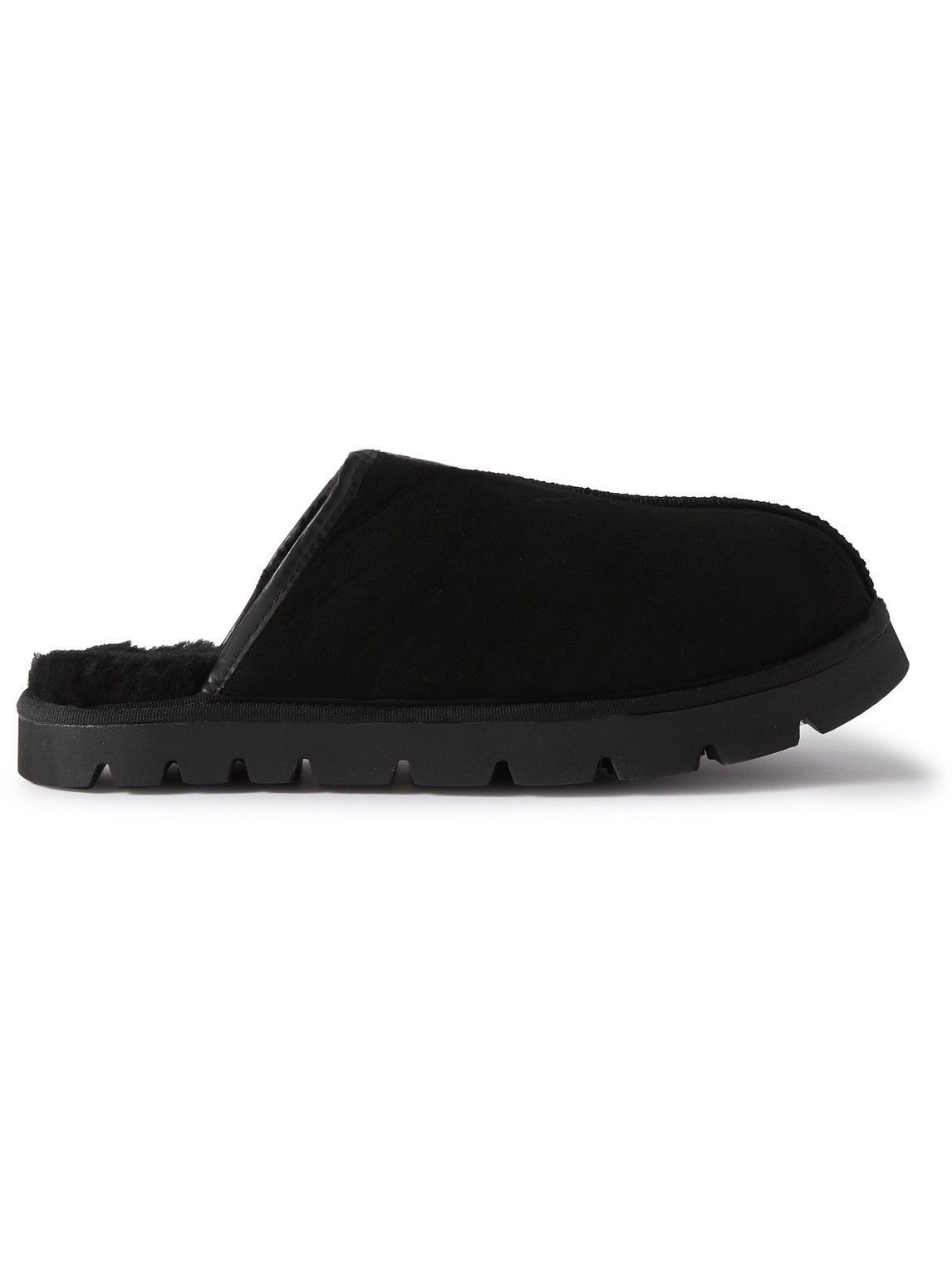 Photo: Grenson - Wainwright Shearling-Lined Suede Slippers - Black