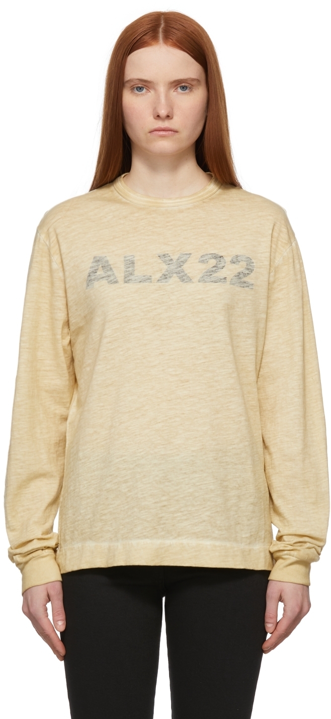 Photo: 1017 ALYX 9SM Beige Graphic Long Sleeve T-Shirt