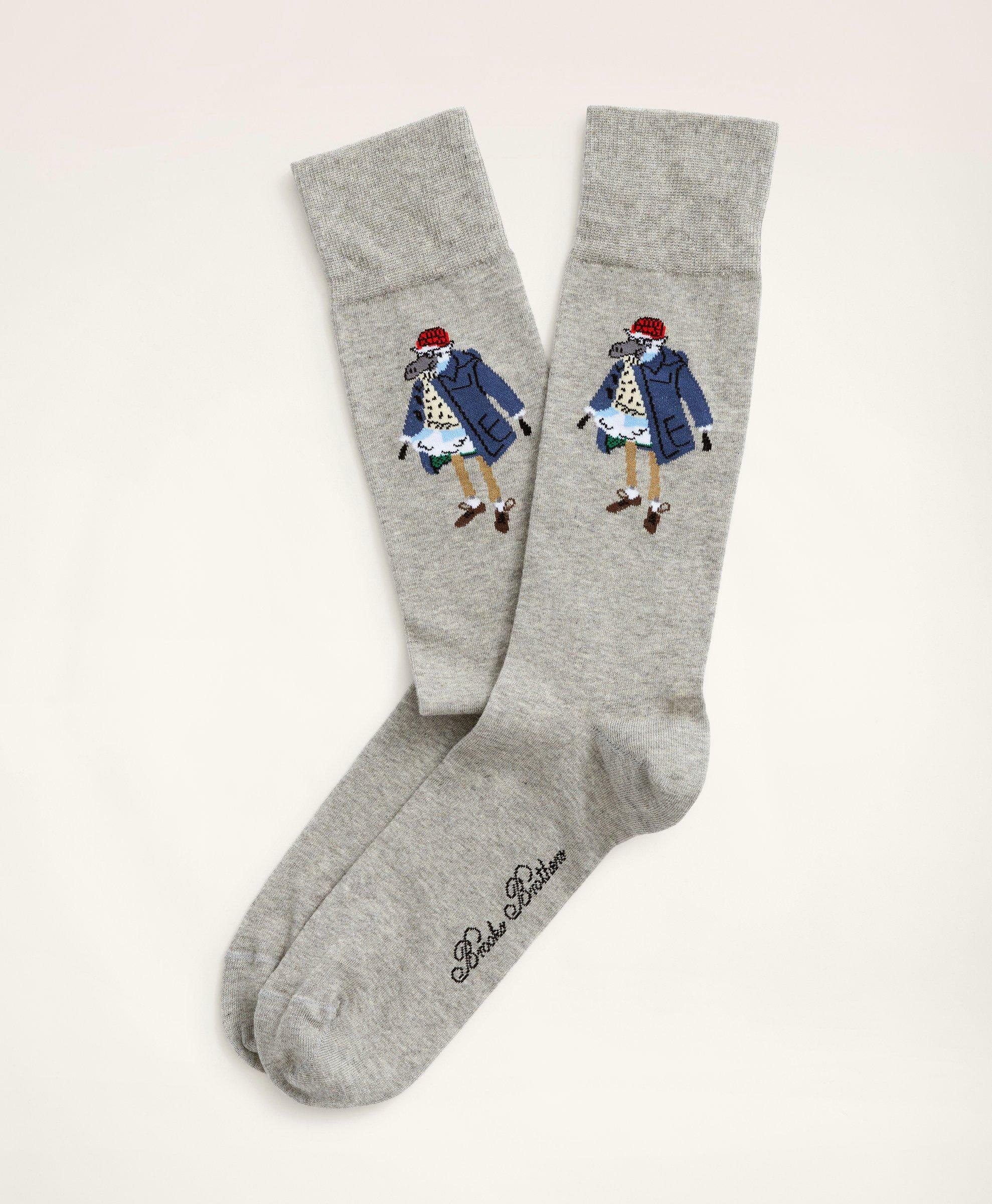 Brooks Brothers Men's Henry Crew Socks | Grey