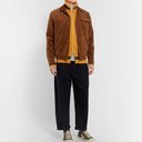 Oliver Spencer - Stripe-Trimmed Wool Zip-Up Cardigan - Men - Orange
