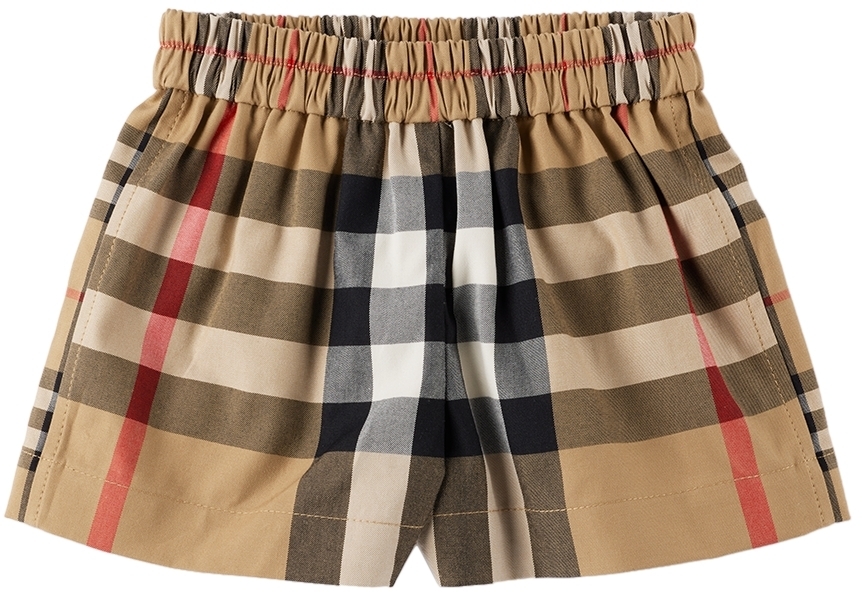 Burberry Baby Beige Check Shorts Burberry