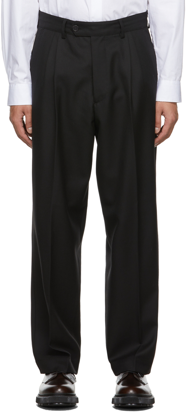 mfpen Black Pinstripe Classic Trousers mfpen