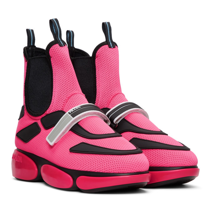 Prada Pink Cloudbust High-Top Sneakers Prada