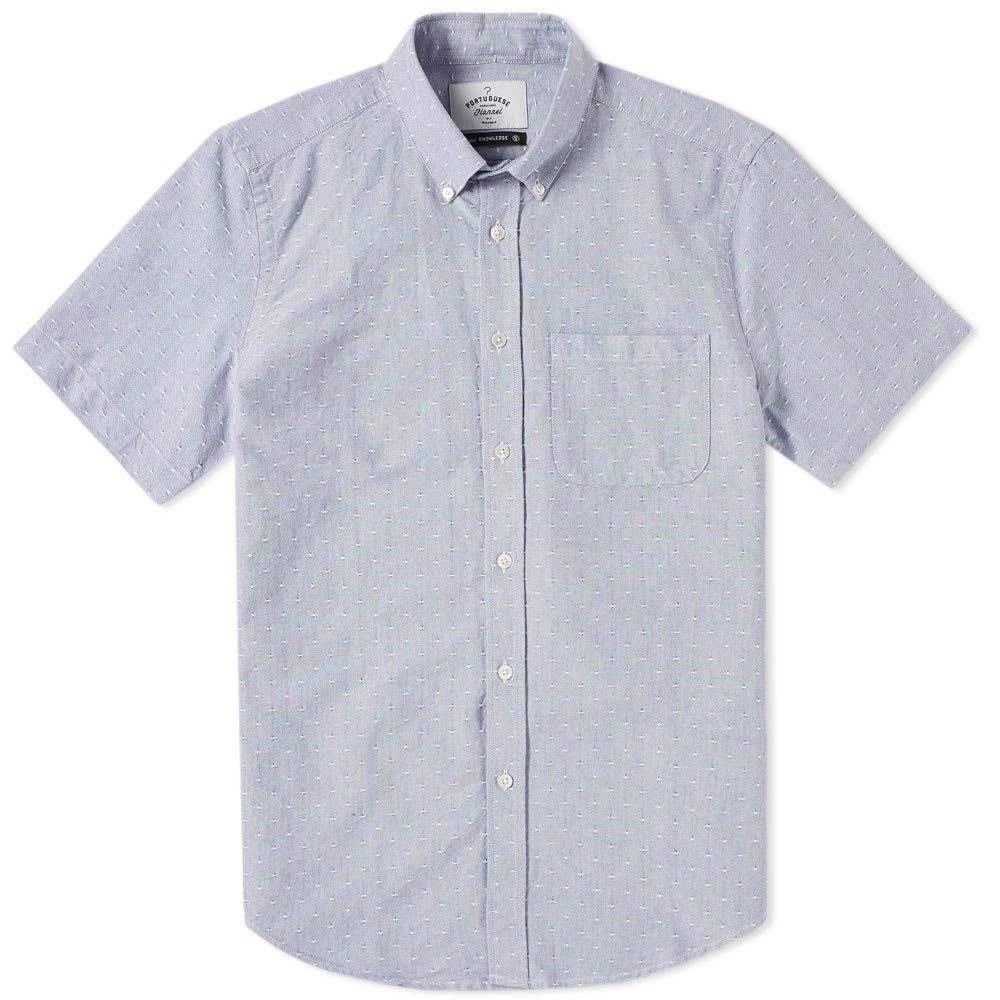 Portuguese Flannel Button Down Short Sleeve Dobby Shirt Portuguese Flannel