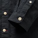 Oliver Spencer - Slim-Fit Striped Flocked Cotton-Blend Shirt - Black