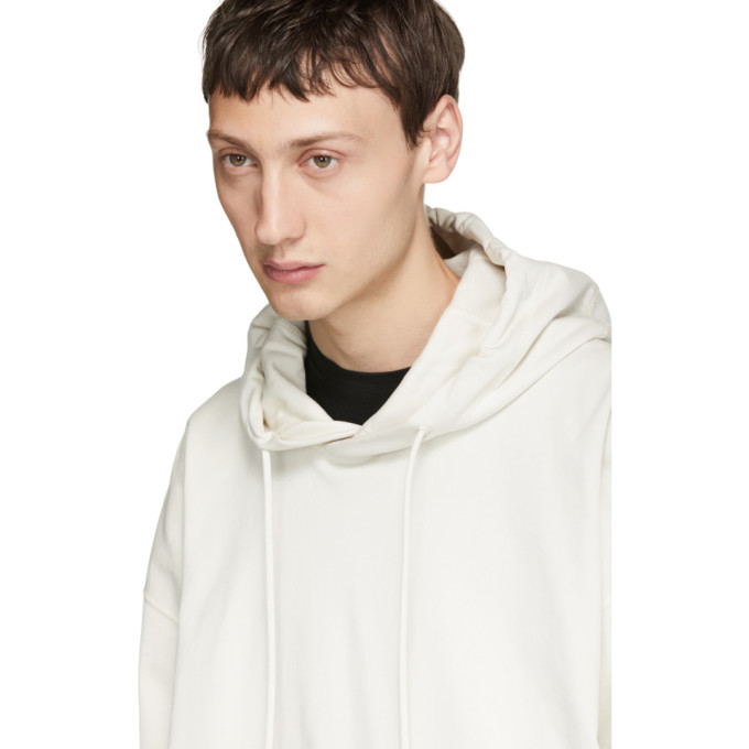 Y-3 White Stacked Logo Hoodie Y-3