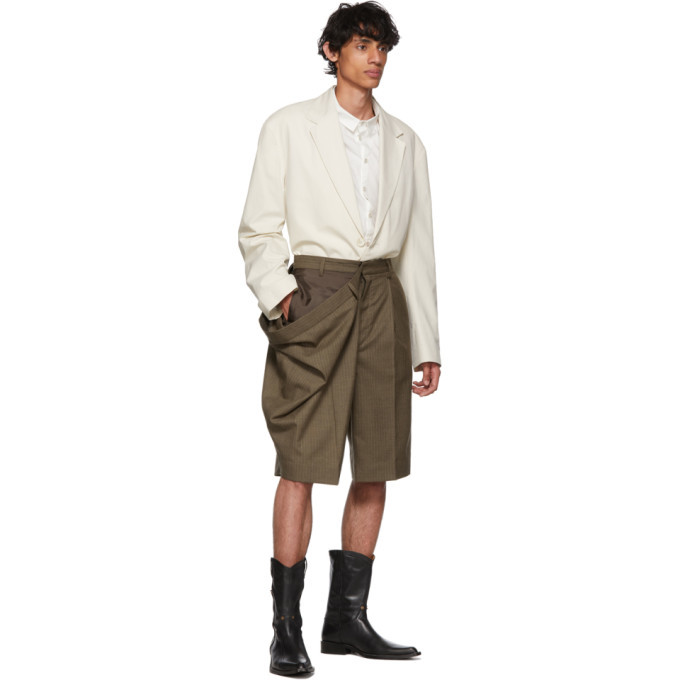 Hed Mayner Brown Merino Oversized Bermuda Shorts Hed Mayner