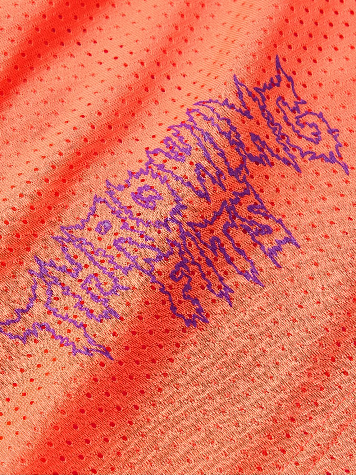 Throwing Fits StraightLeg LogoPrint Mesh Shorts Orange