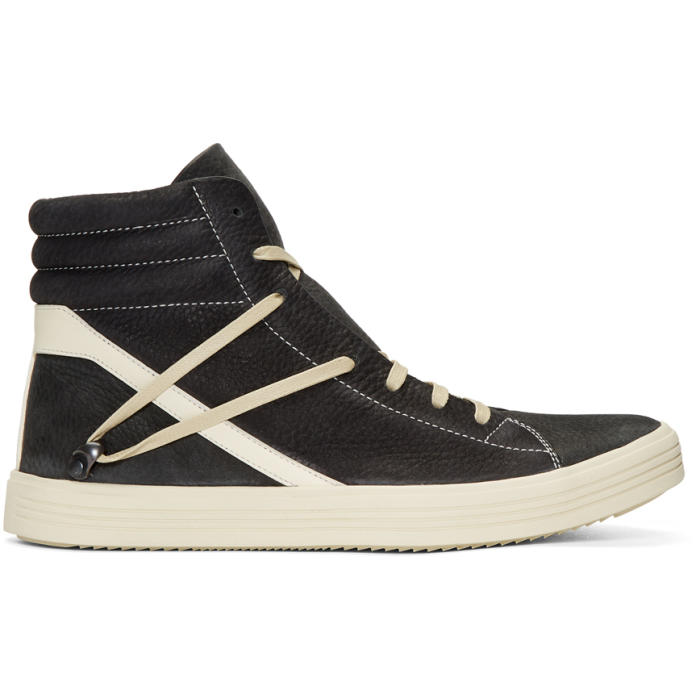 Rick Owens Black and Off-White Geothrasher High-Top Sneakers Rick Owens
