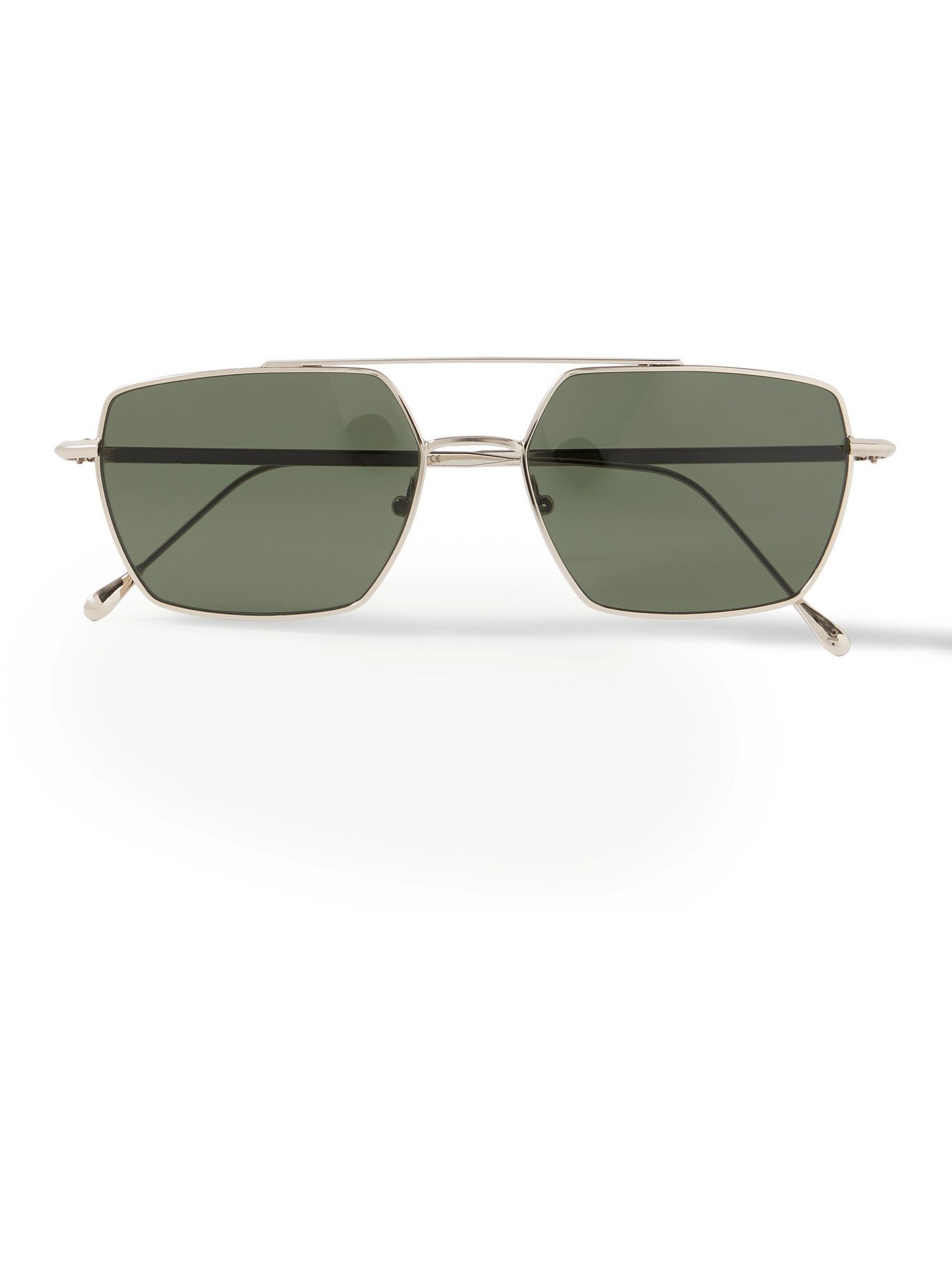 OLIVER SPENCER - MONC Osborn Aviator-Style Gold-Tone Sunglasses - Green