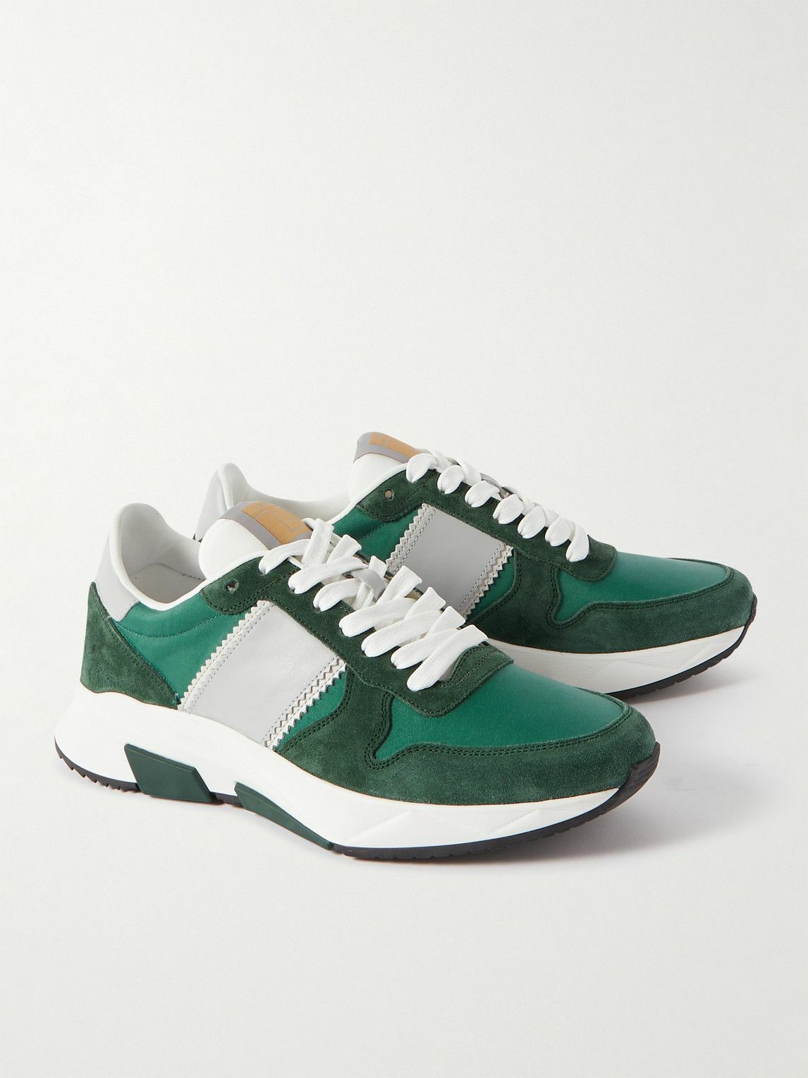 TOM FORD - Jagga Leather-Trimmed Nylon and Suede Sneakers - Green TOM FORD
