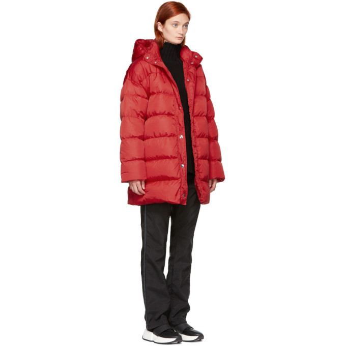MSGM Red Oversized Down Jacket MSGM