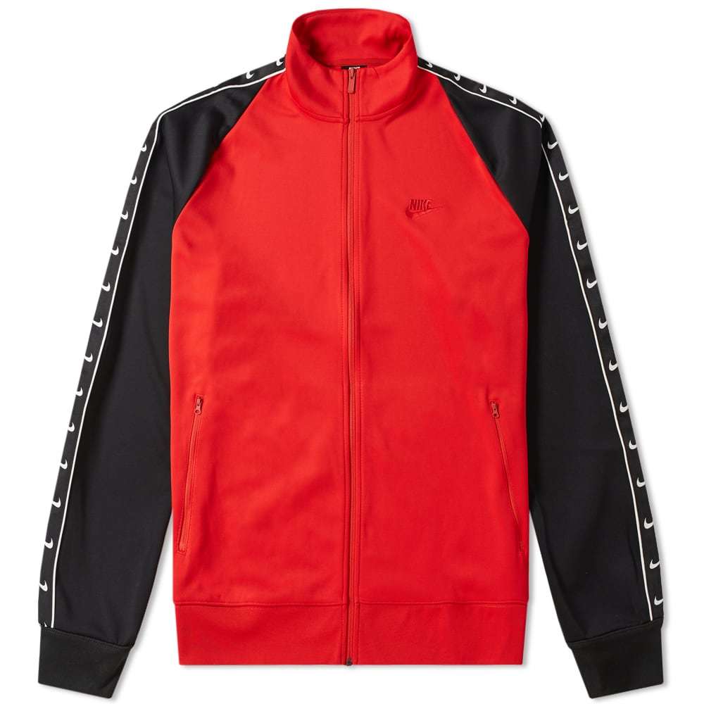 red and black nike track jacket