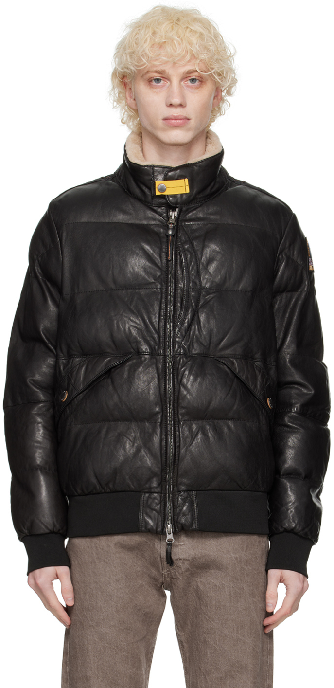 Parajumpers Black Alf Leather Jacket Parajumpers