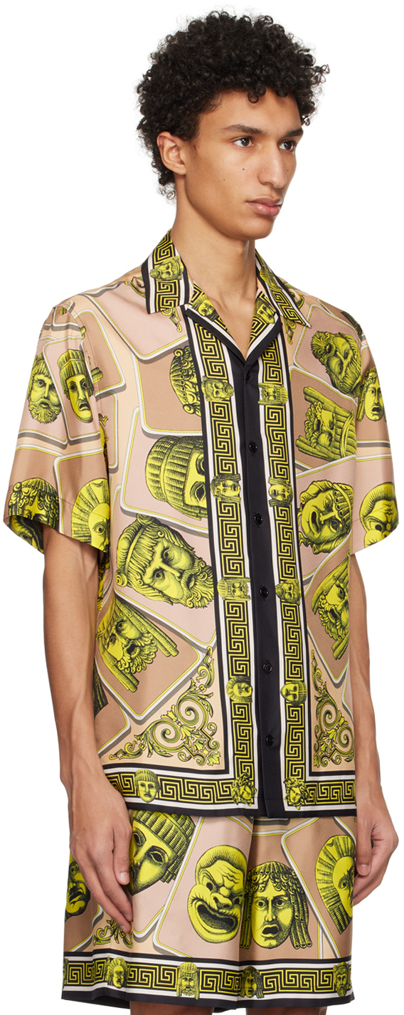 Versace Beige 'Le Maschere' Shirt Versace