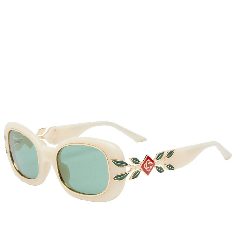 Casablanca Men's Laurel Oval Sunglasses in Cream/Gold Casablanca