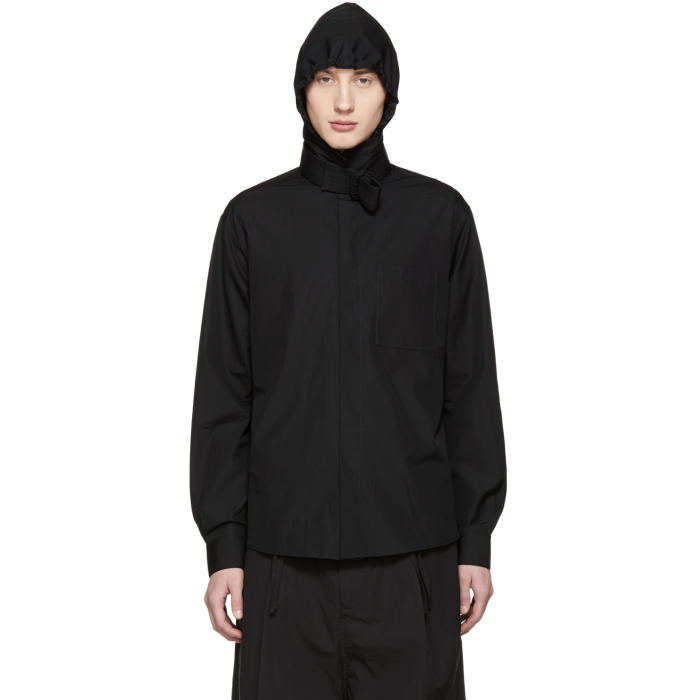 black hooded shirt