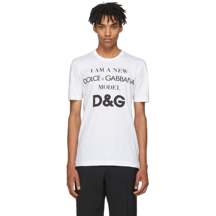 Dolce and Gabbana White Model Logo T-Shirt Dolce & Gabbana