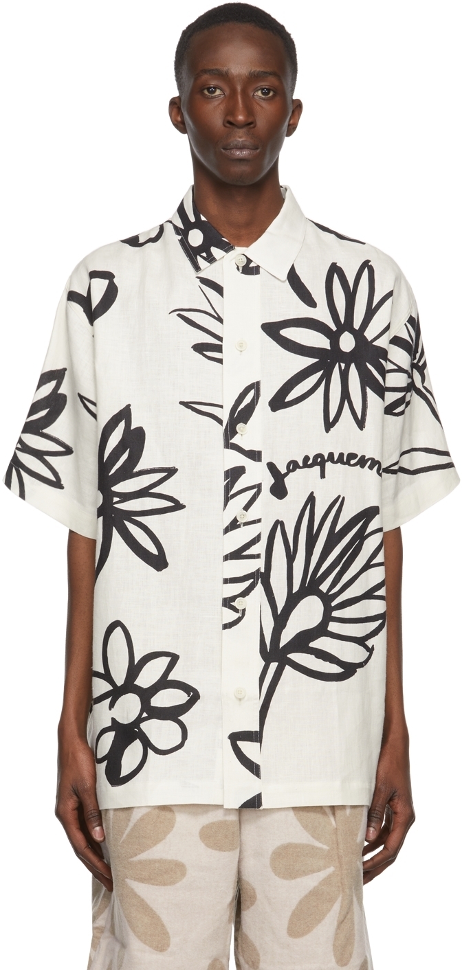 Jacquemus Off-White & Black 'La Chemise Moisson' Short Sleeve Shirt ...