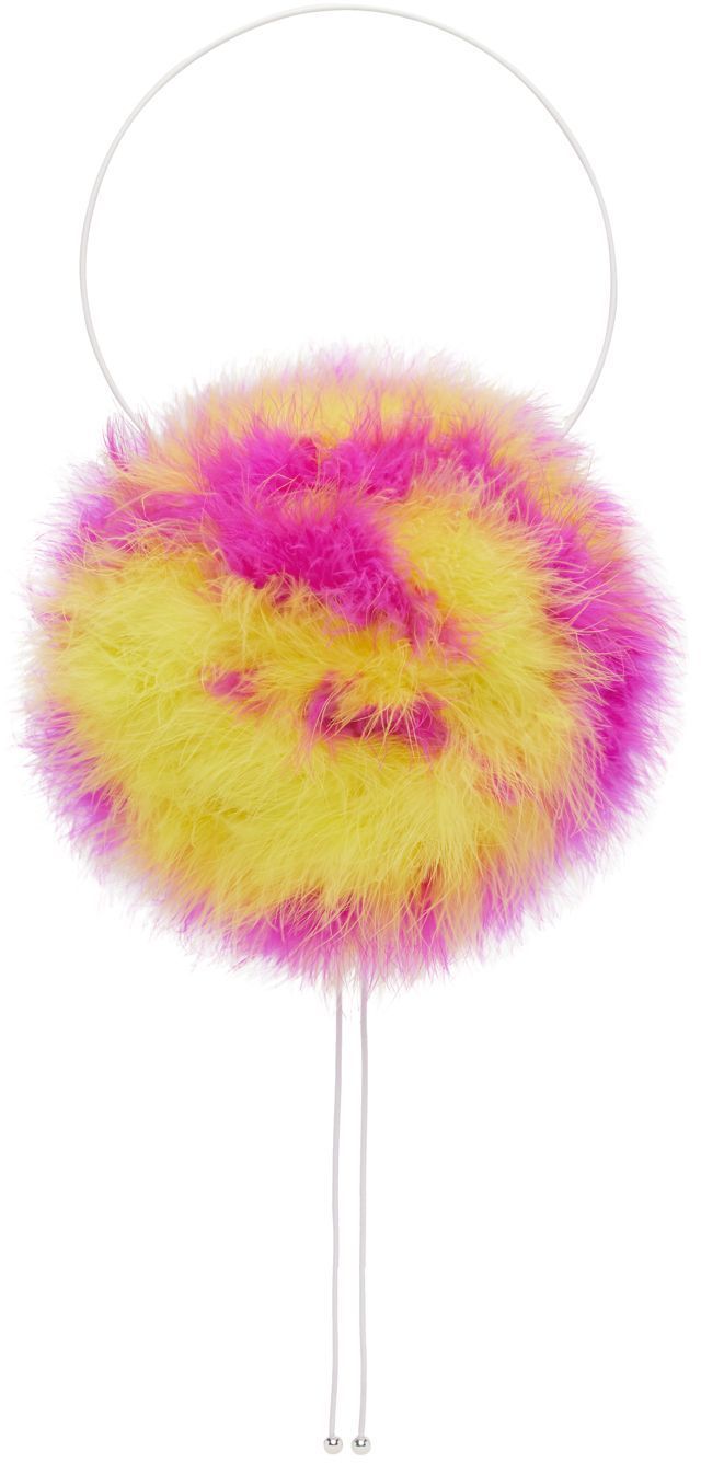 Photo: FAL-ASH Pink & Yellow Feather Hoop Shoulder Bag