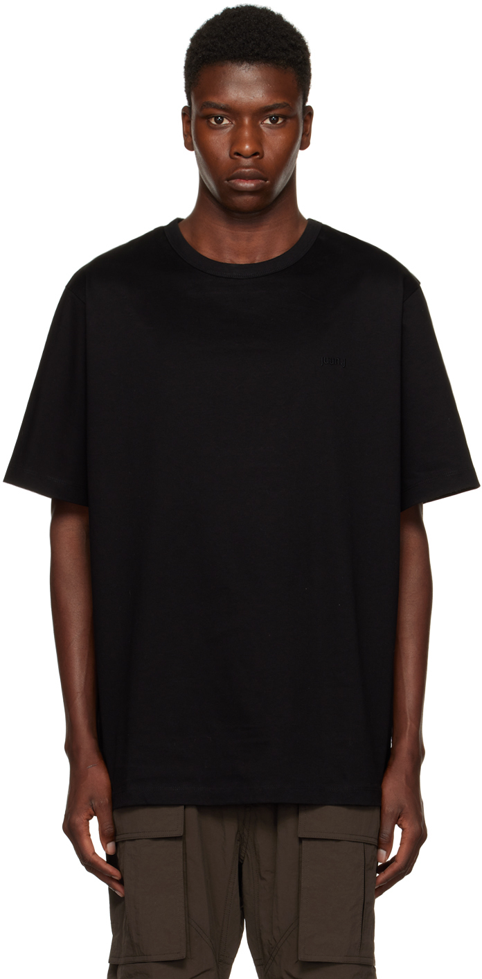 Juun.J Black Graphic Overfit T-Shirt Juun.J