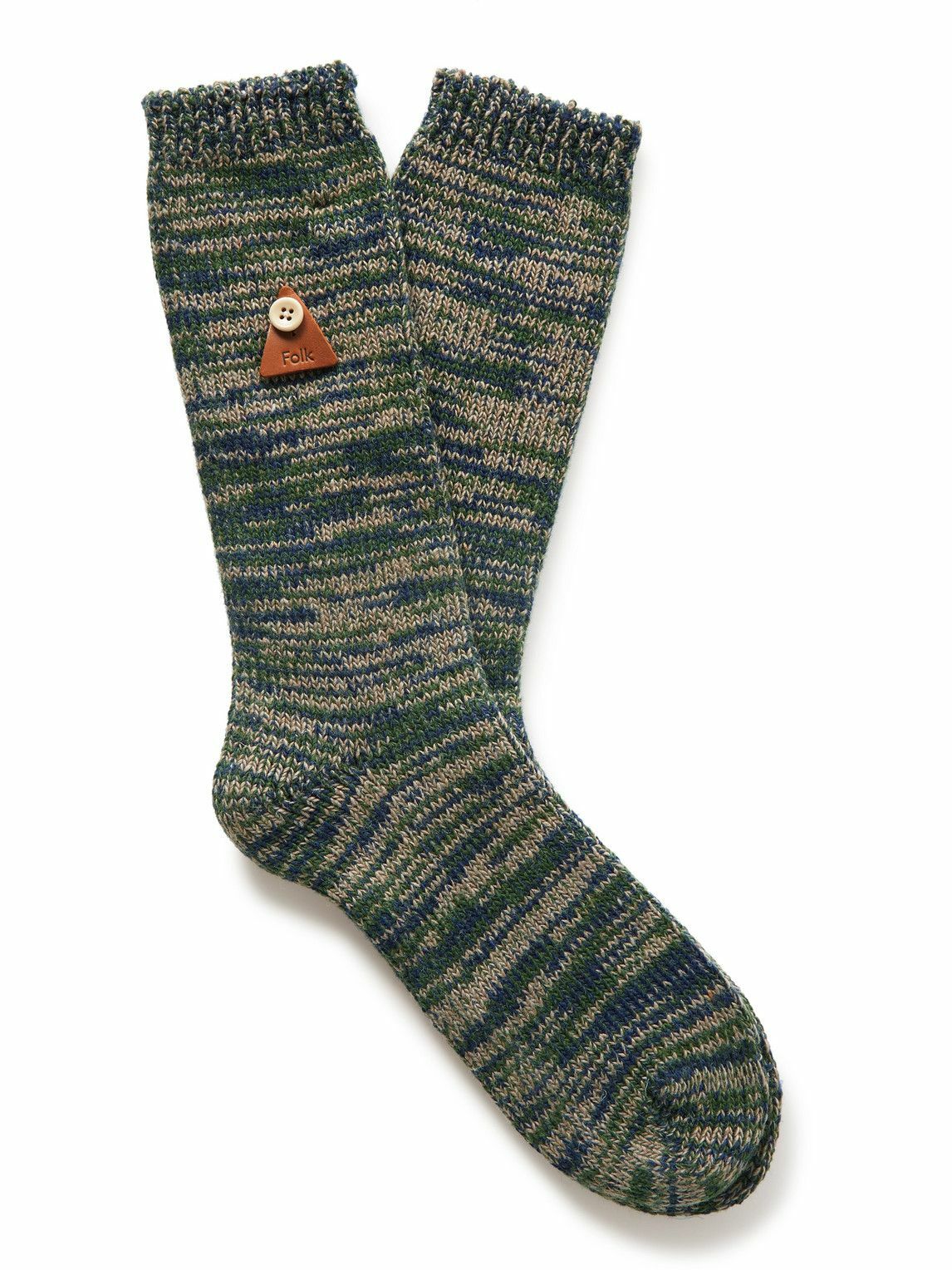 Folk LogoAppliquéd Striped Knitted Socks Multi Folk