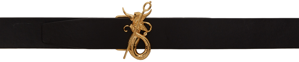 Photo: Burberry Reversible Black & Gold Mythical Alphabet Mermaid Belt