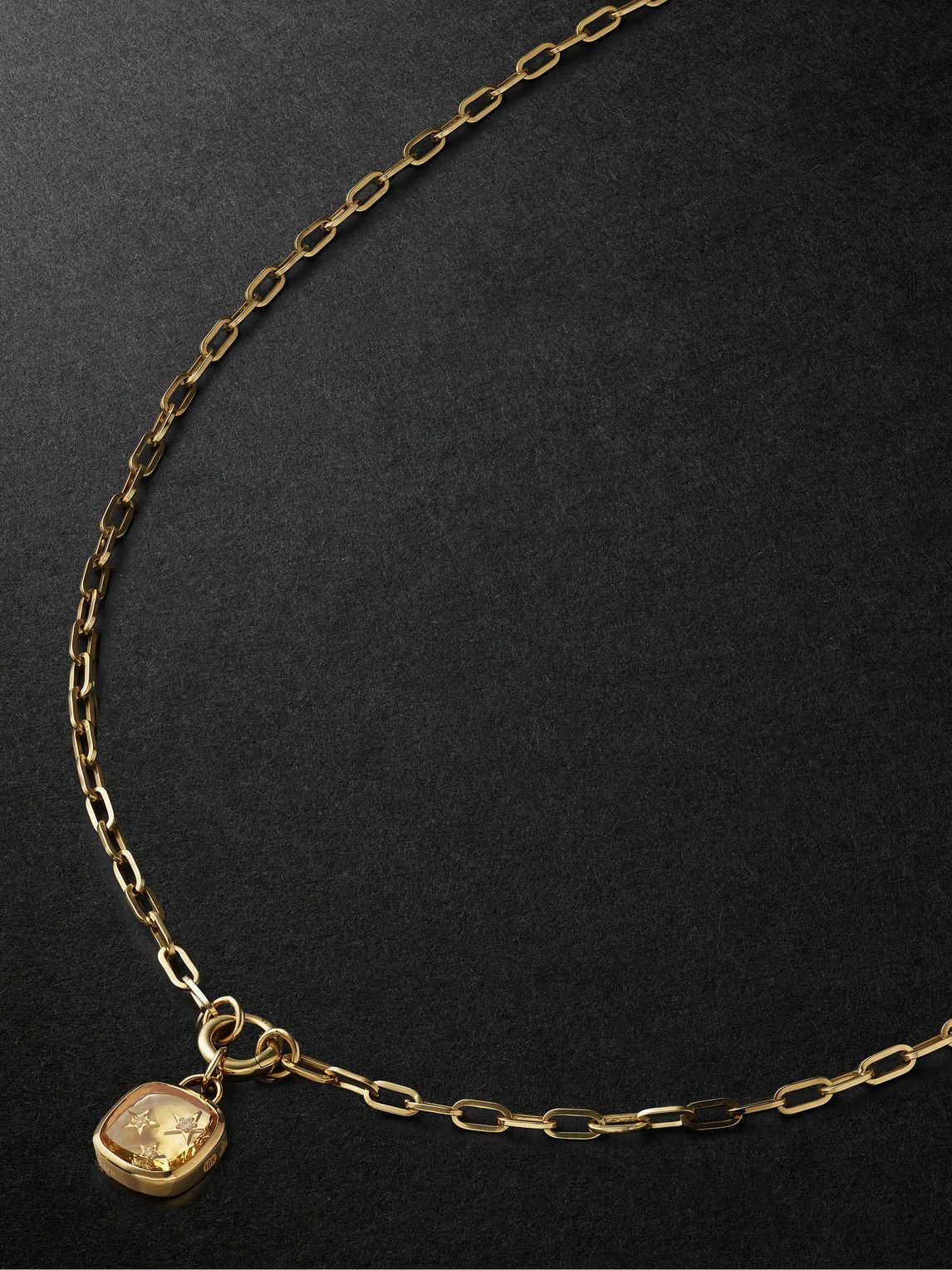 Photo: Foundrae - Refined Open Clip Chain and Per Aspera Ad Astra Dream Gold, Citrine and Diamond Pendant Necklace