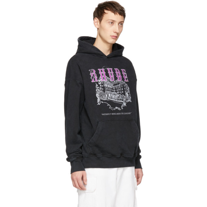 Rhude Black Chateau Logo Hoodie Rhude