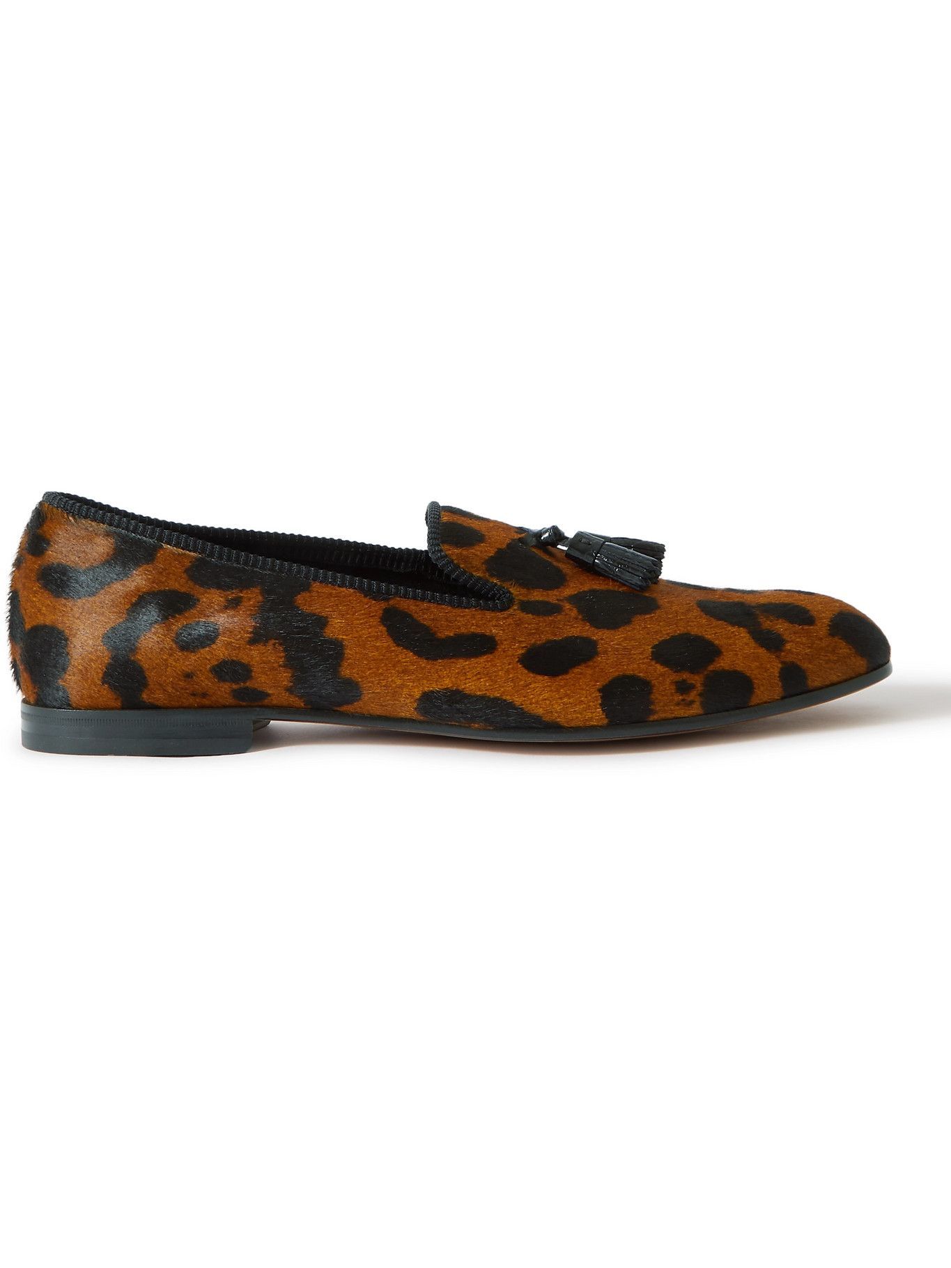 TOM FORD - Leather-Trimmed Cheetah-Print Calf Hair Tasselled Loafers -  Brown TOM FORD