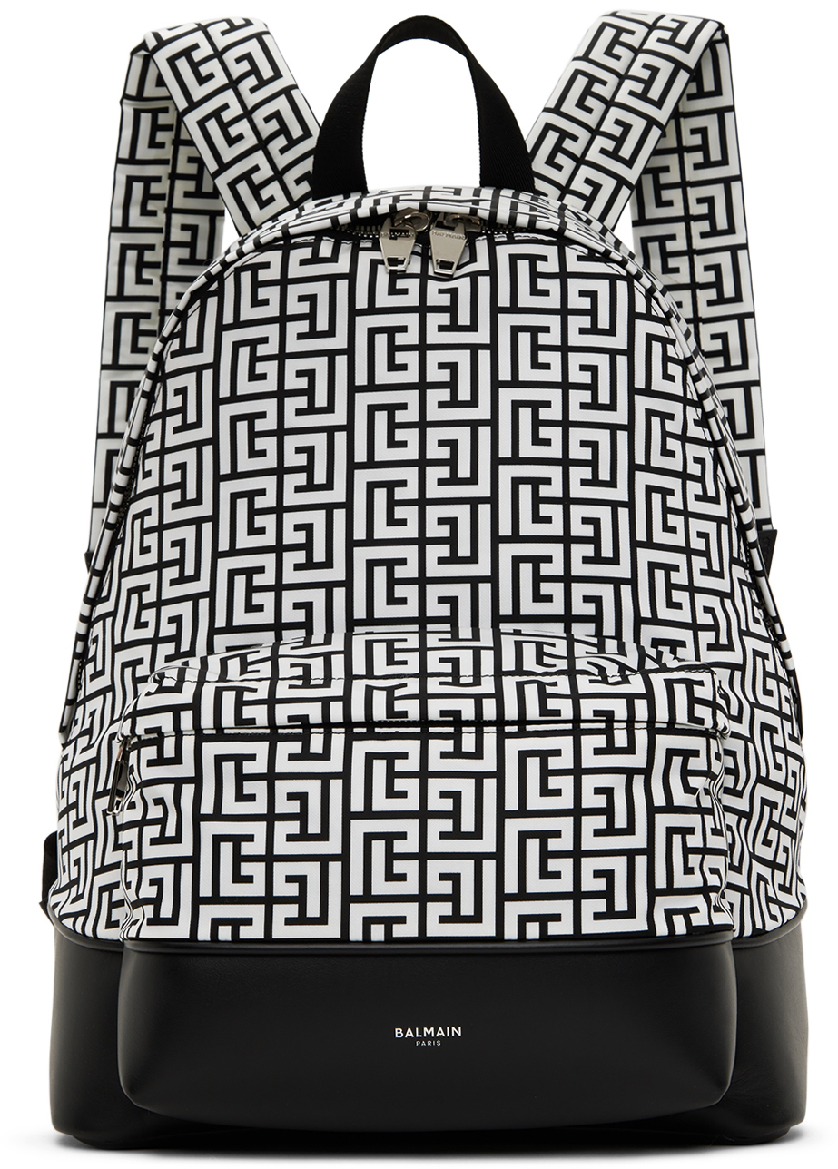 Balmain Black & White City Backpack Balmain