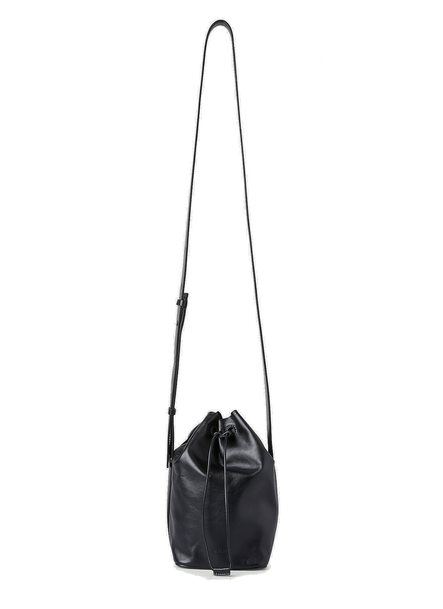 Drawstring Small Crossbody Bag in Black Jil Sander