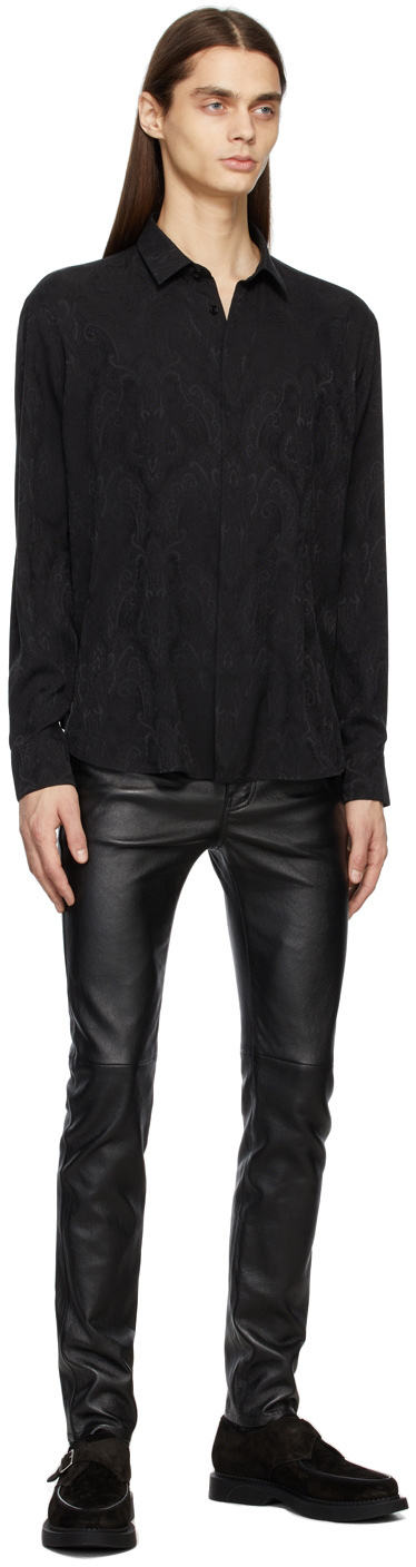 saint laurent black silk shirt