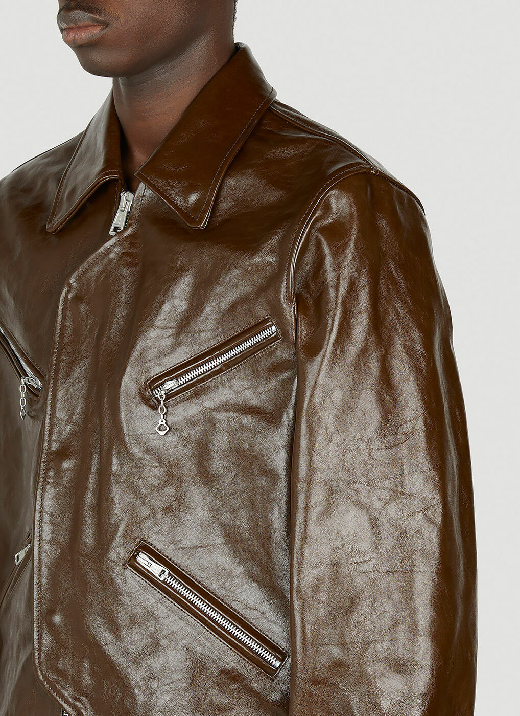 Our Legacy - Demon Leather Jacket in Brown Our Legacy