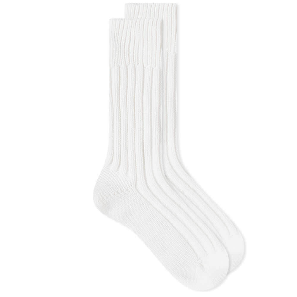 decka Heavyweight Plain Sock in White decka