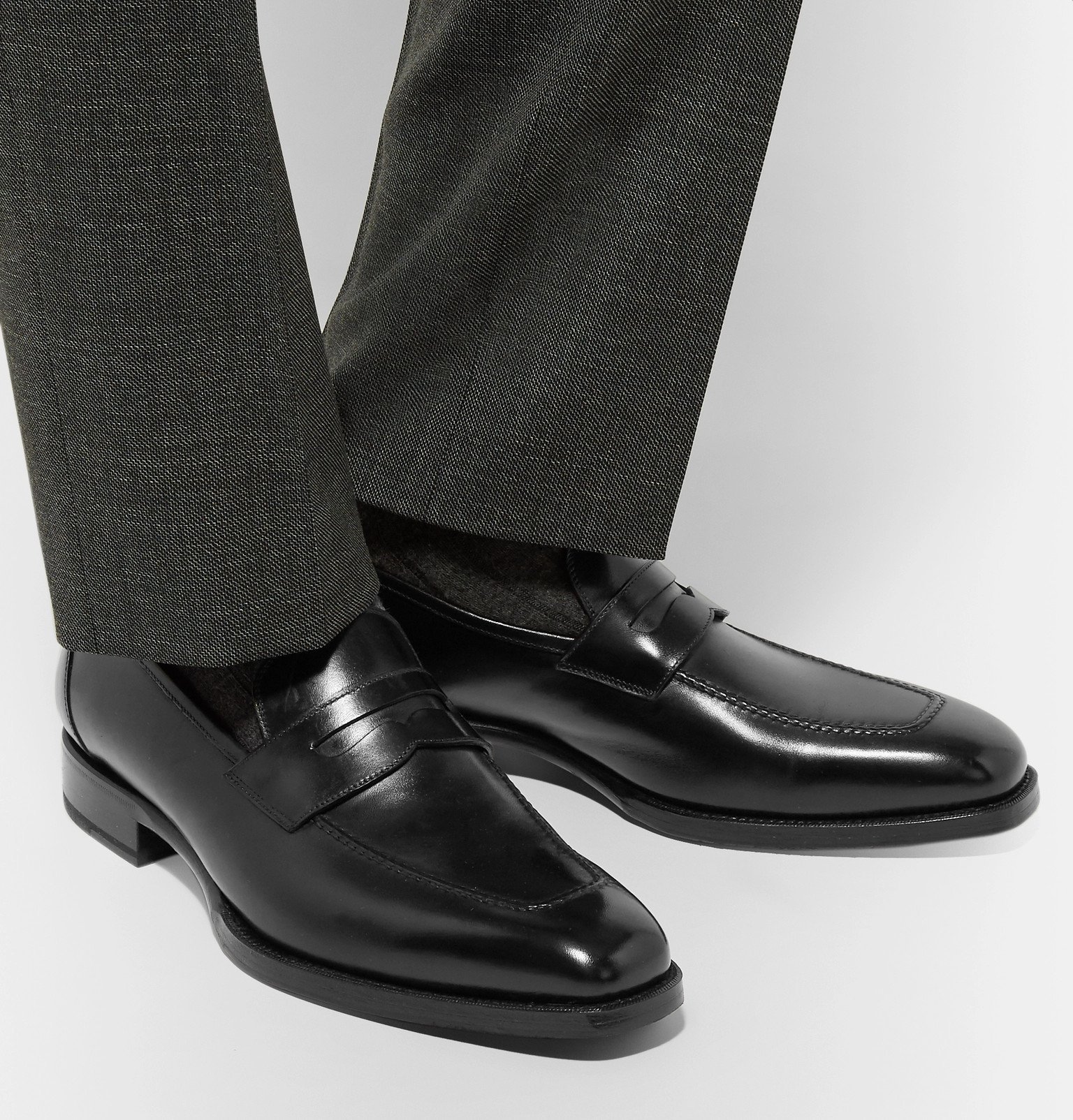 TOM FORD - Wessex Leather Penny Loafers - Black TOM FORD