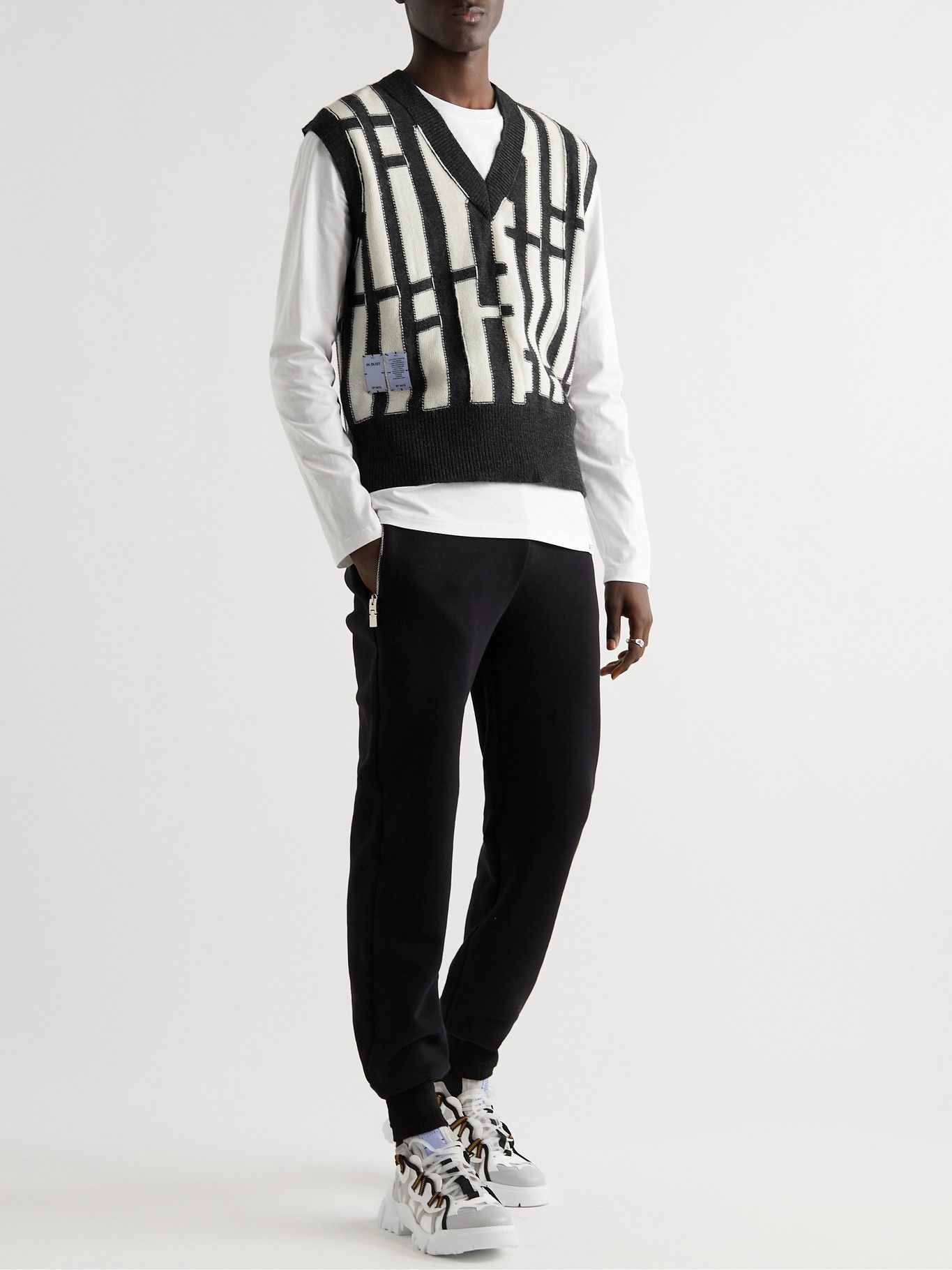 MCQ - Intarsia-Knit Sweater Vest - Black McQ Alexander McQueen