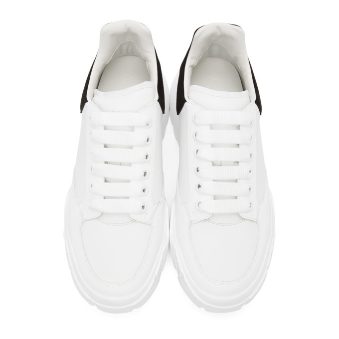 alexander mcqueen white leather court sneakers