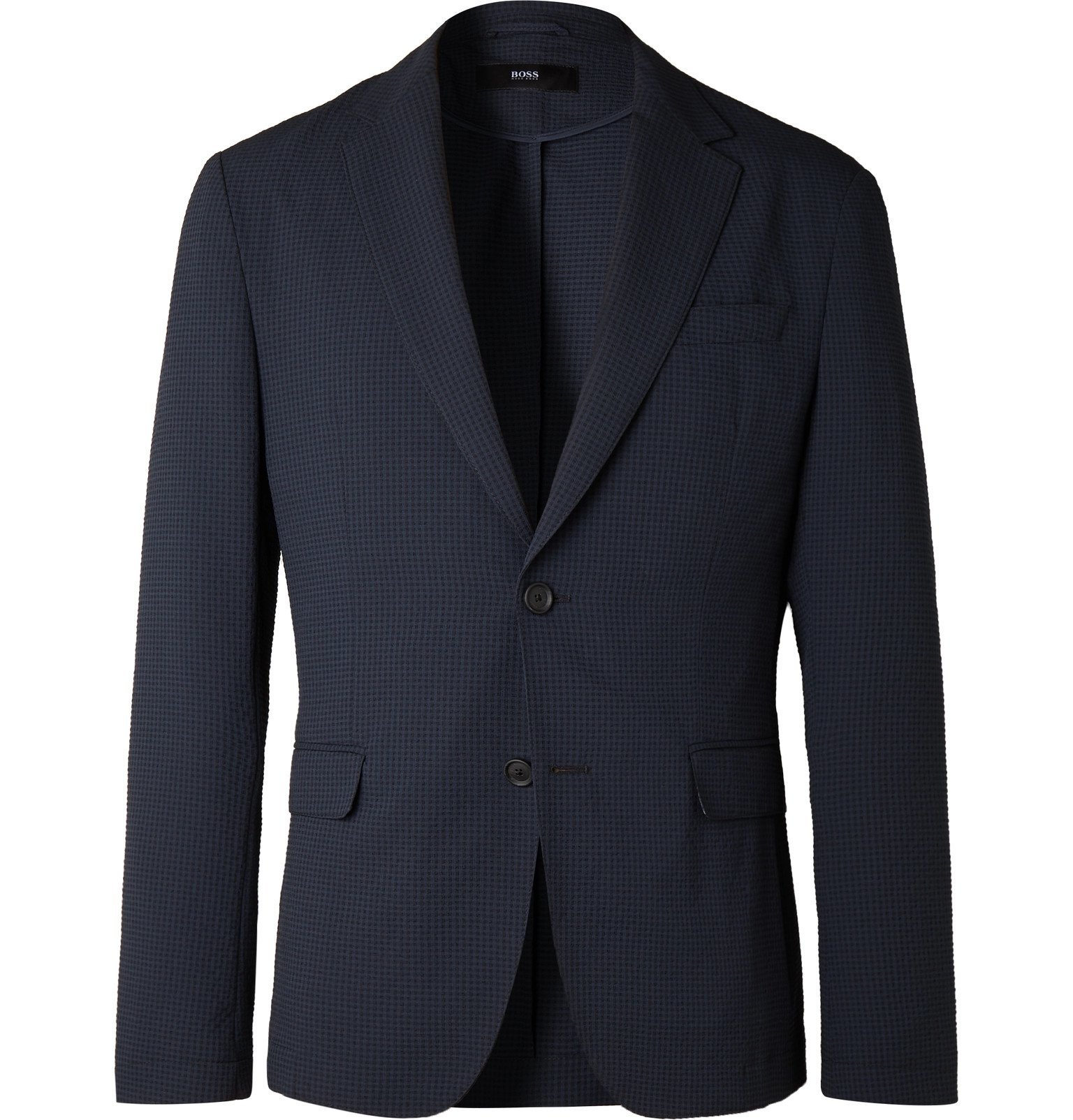 Midnight-Blue Seersucker Suit Jacket 
