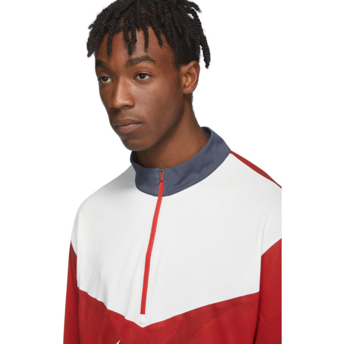 nike red and white jumper