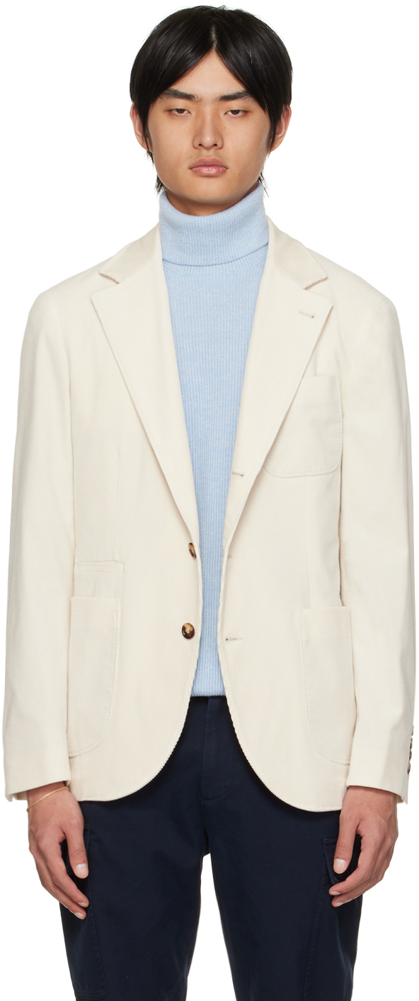 Brunello Cucinelli Off-White Corduroy Blazer Brunello Cucinelli