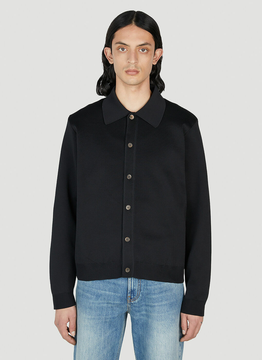 Our Legacy - Evening Polo Cardigan in Black Our Legacy