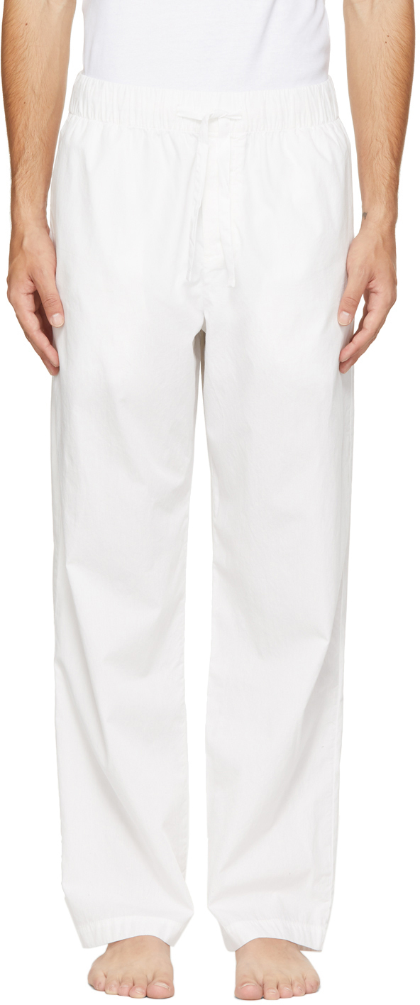 Tekla White Poplin Pyjama Pants Tekla 