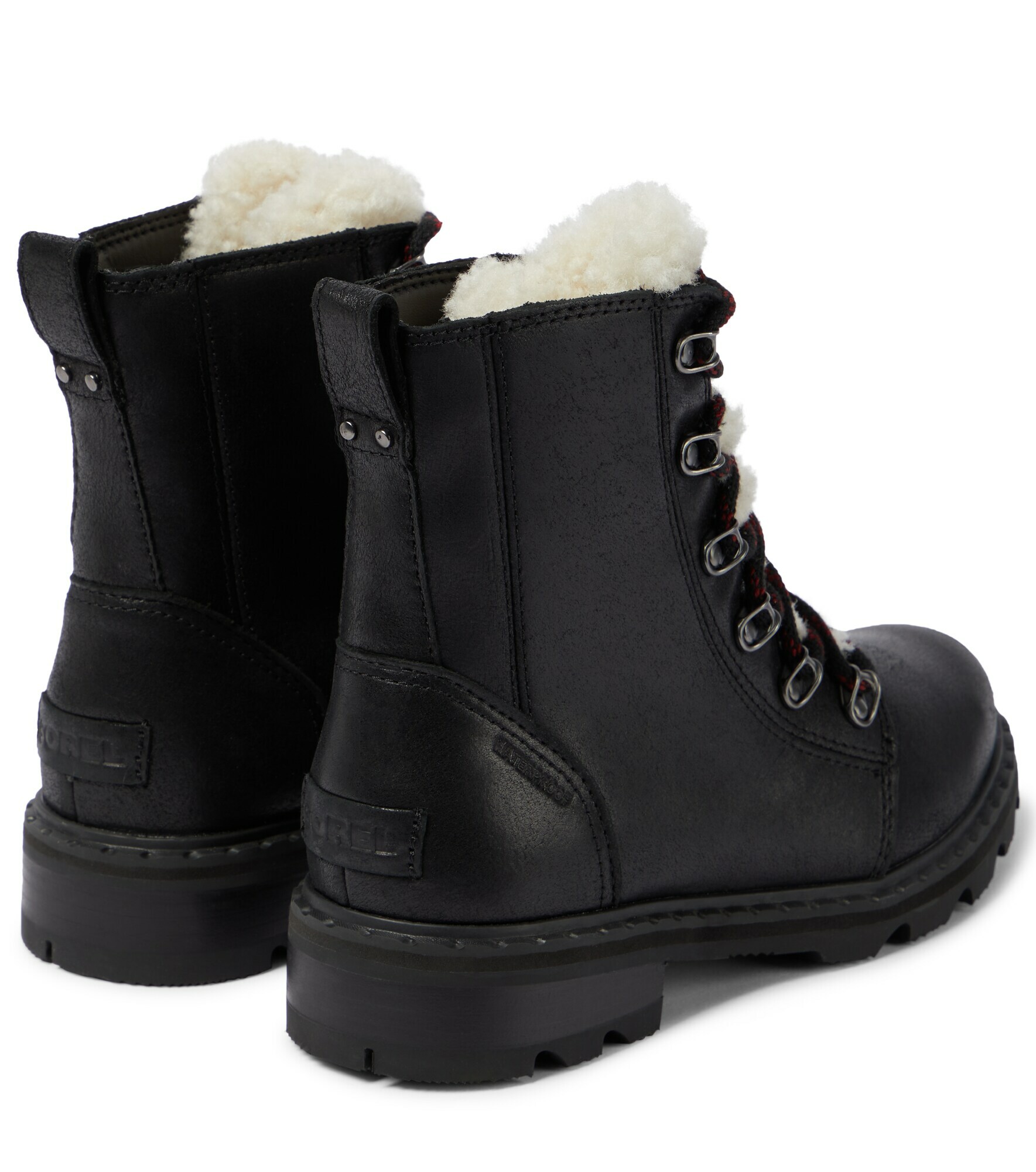 Sorel Lennox leather and shearling combat boots Sorel