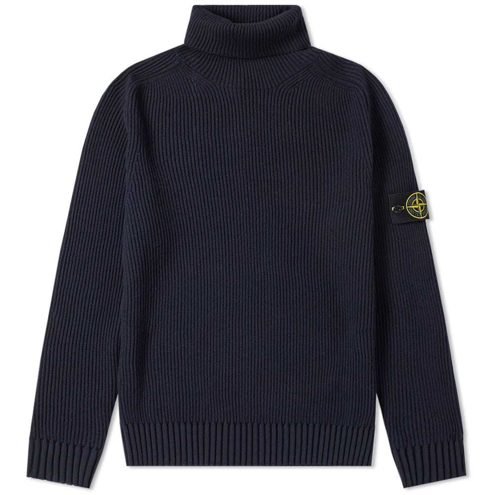 stone island roll neck rib knit