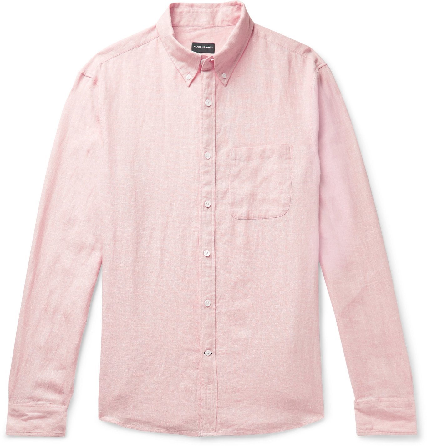 Club Monaco - Slim-Fit Button-Down Collar Linen and Cotton-Blend Shirt ...