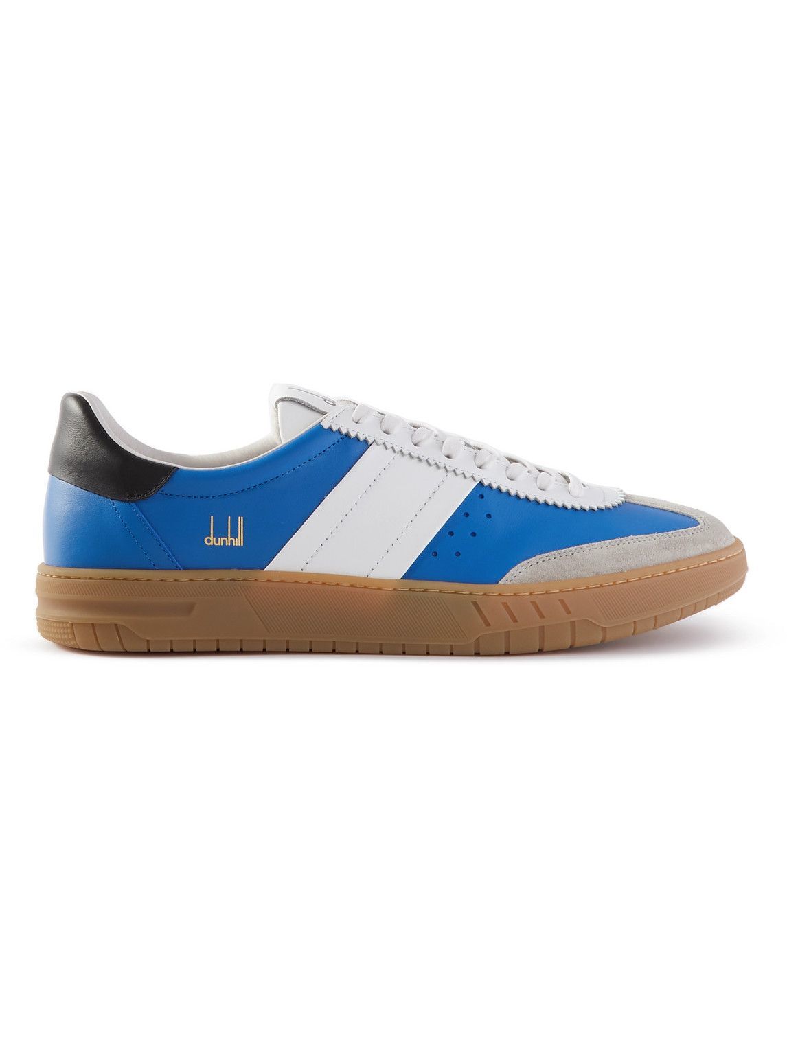 Dunhill - Court Legacy Leather and Suede Sneakers - Blue Dunhill