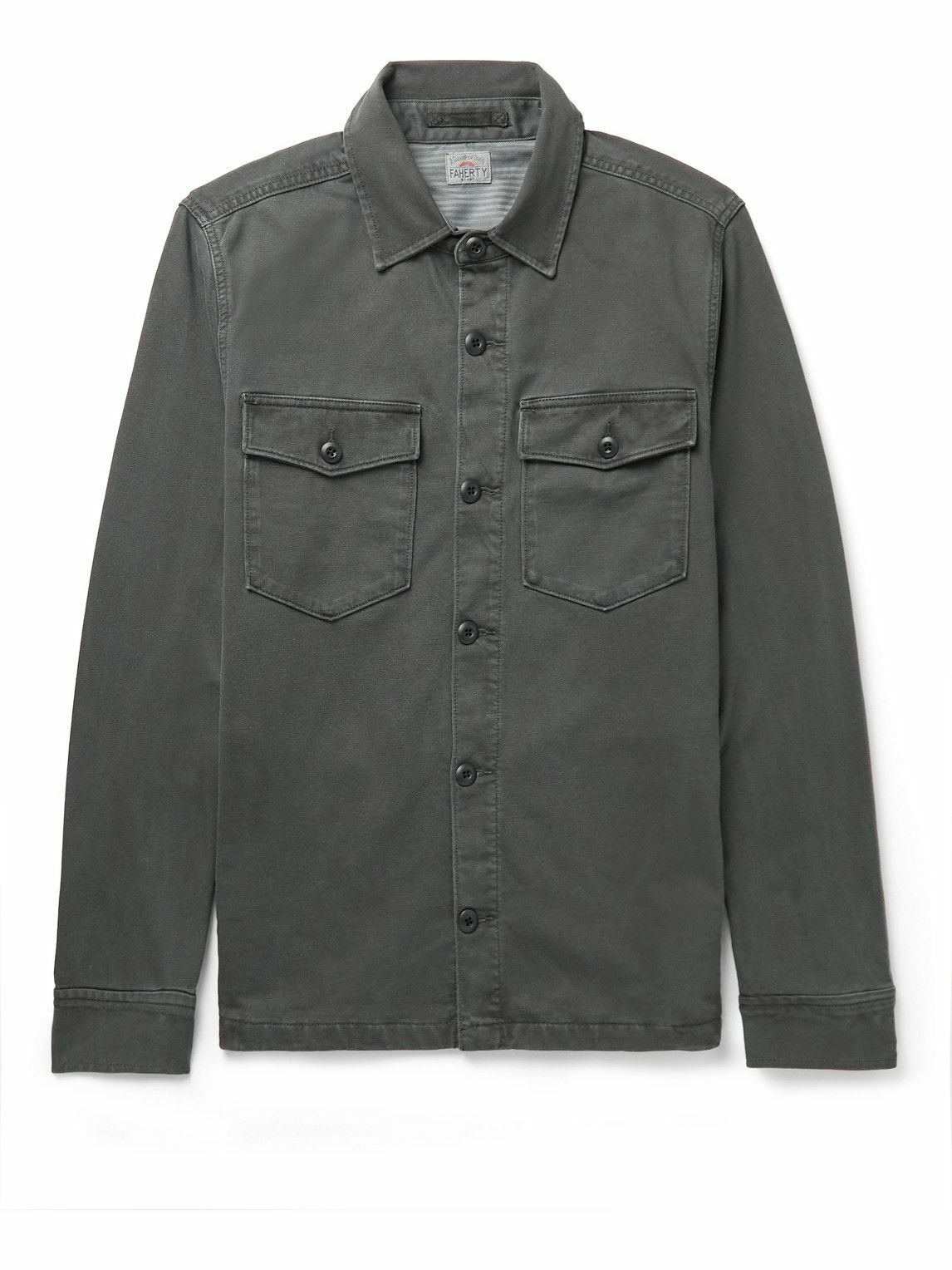 Faherty - Cotton-Jersey Shirt Jacket - Gray Faherty